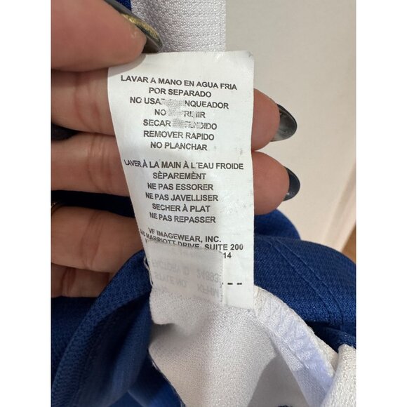 Majestic Womens Large Indianapolis Colts Sequin Logo Lace-Up T-Shirt Blue & Whit - Picture 5 of 6